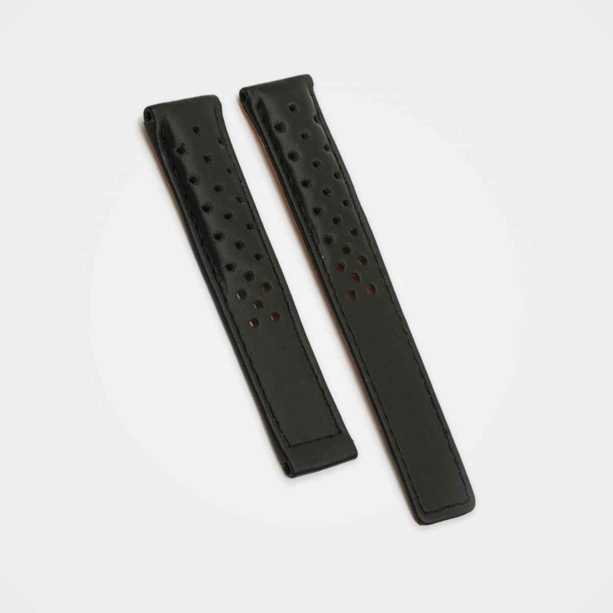 Black perforated leather strap for TAG Heuer Carrera 20mm