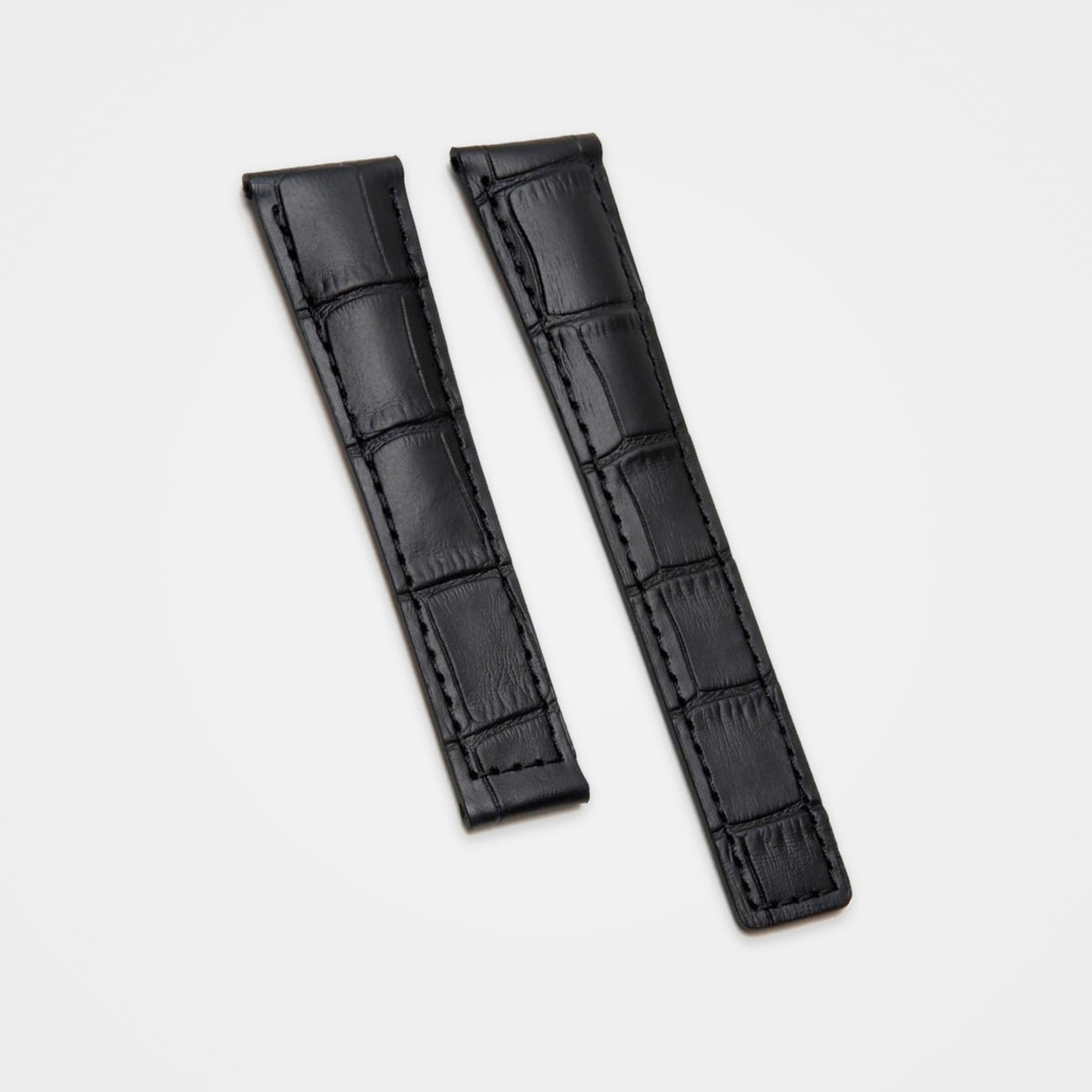Black crocodile grain strap for TAG Heuer Monza