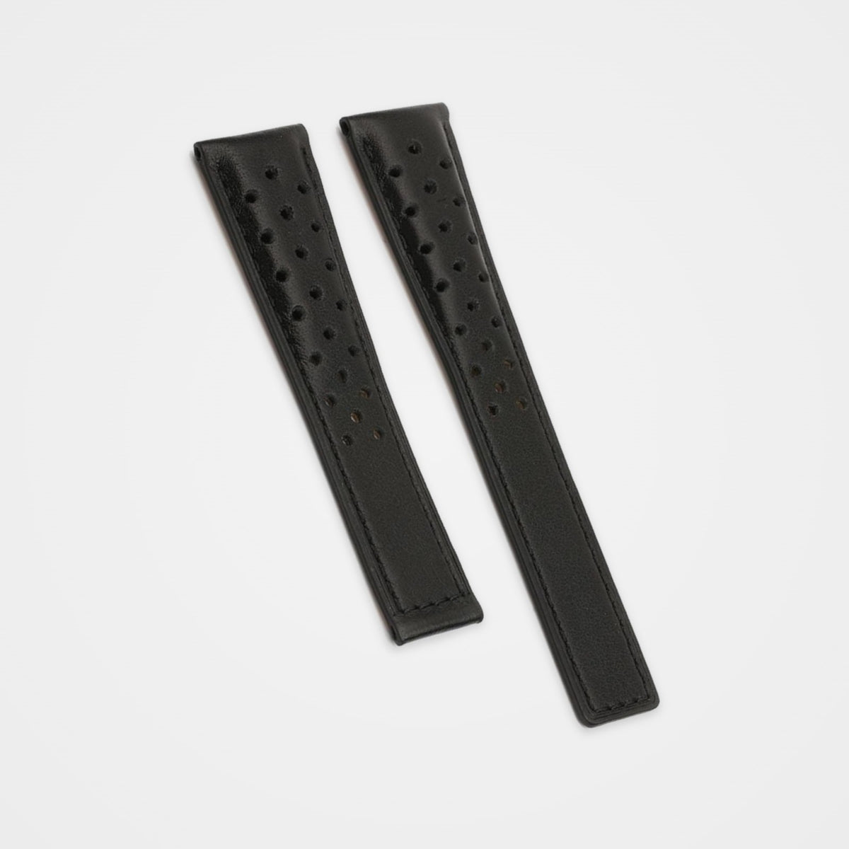 Black perforated leather strap for TAG Heuer Monza