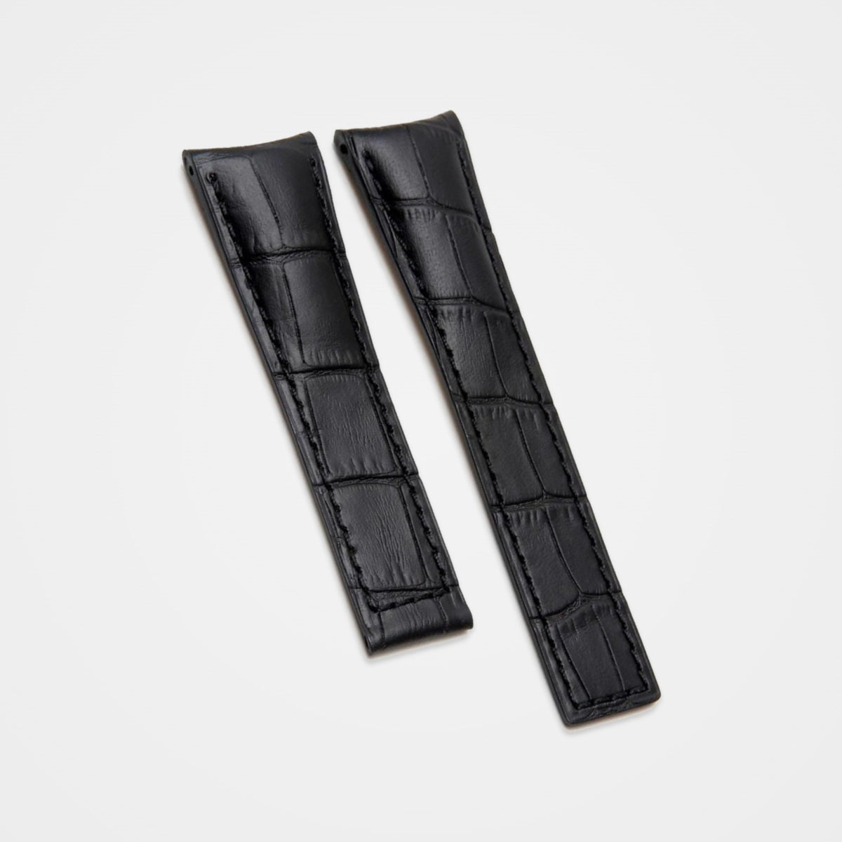 Black crocodile grain strap for TAG Heuer Grand Carrera 22mm