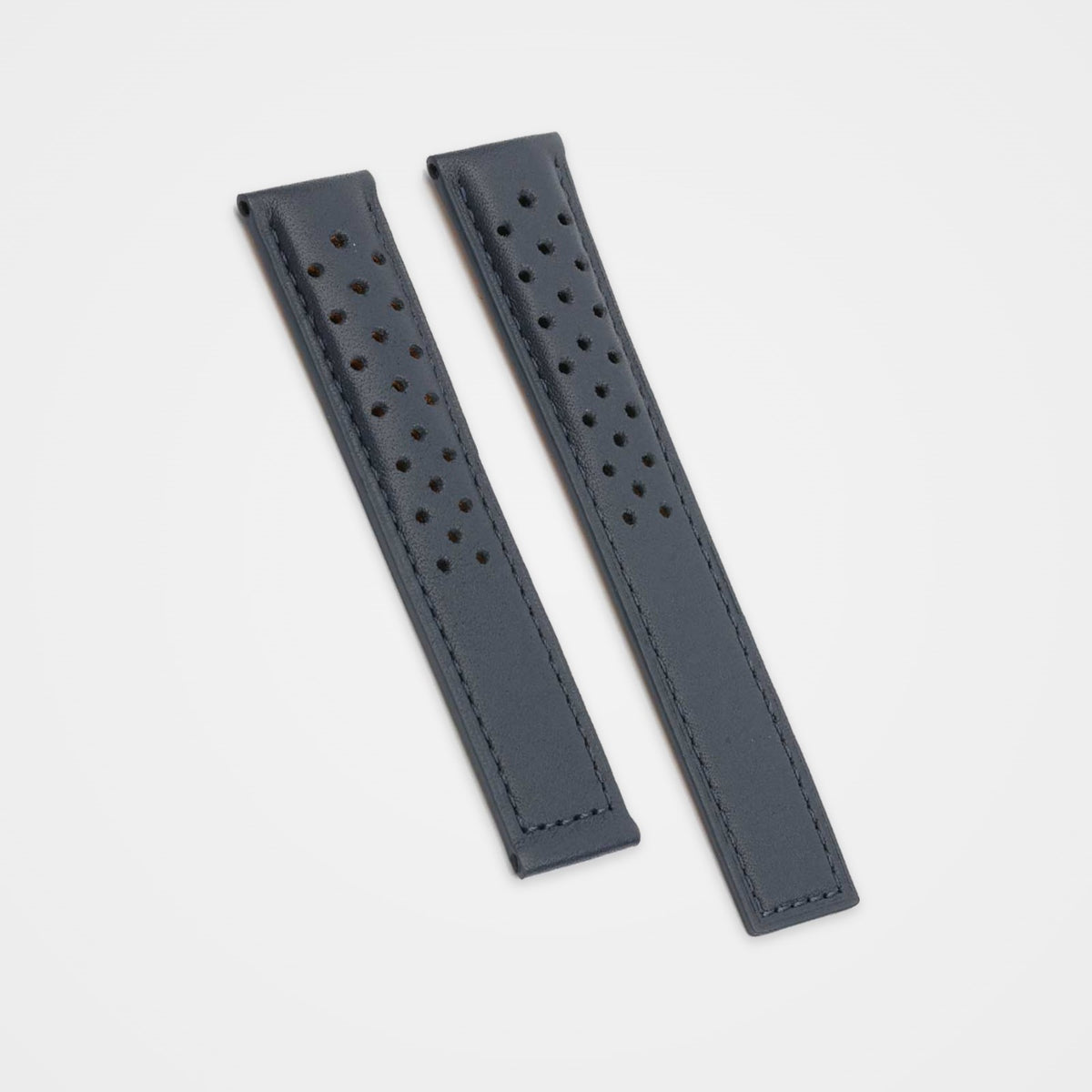 Blue perforated leather strap for TAG Heuer Autavia