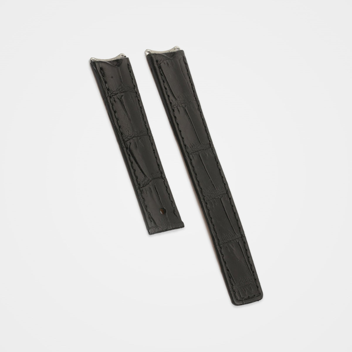 Black crocodile grain strap for TAG Heuer 6000 Series Mid-Size