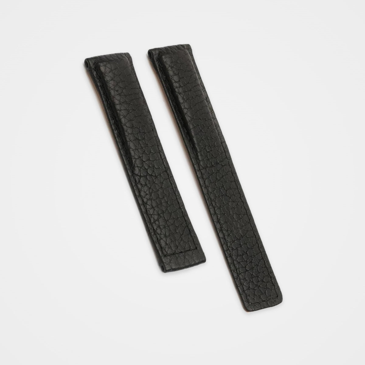 Black buffalo grain leather strap for TAG Heuer Carrera 19mm