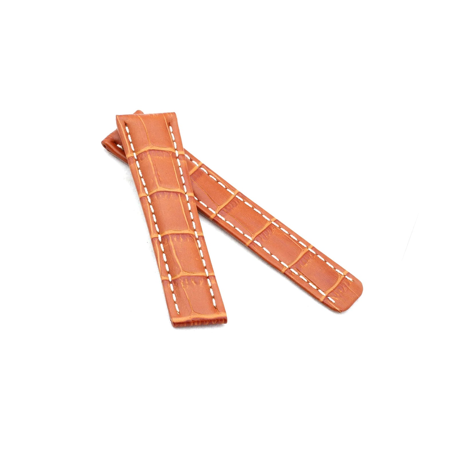 Tan Alligator Breitling Style Deployment Strap