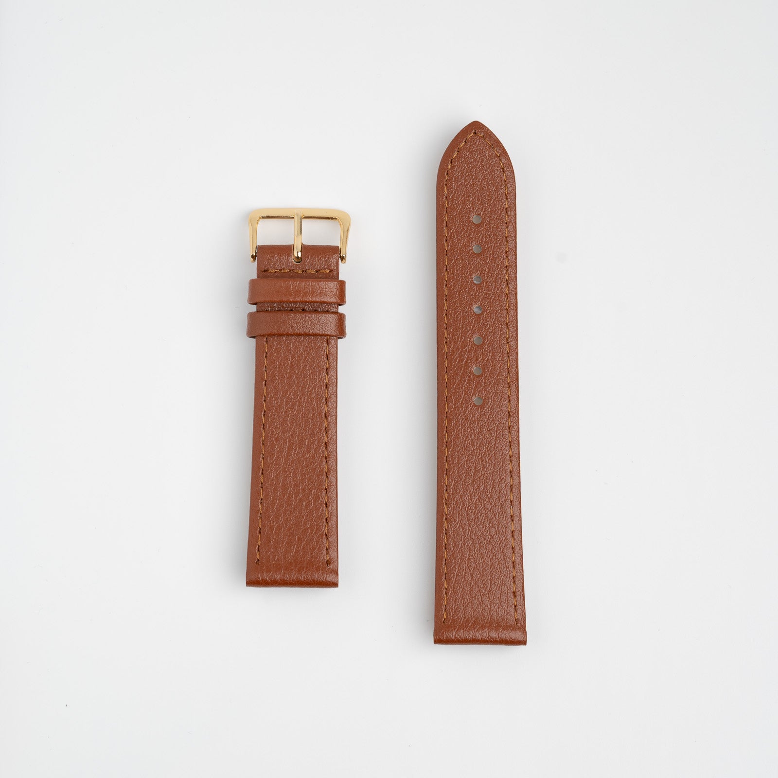 Tan Extra Long Buffalo Grain Leather Watch Strap