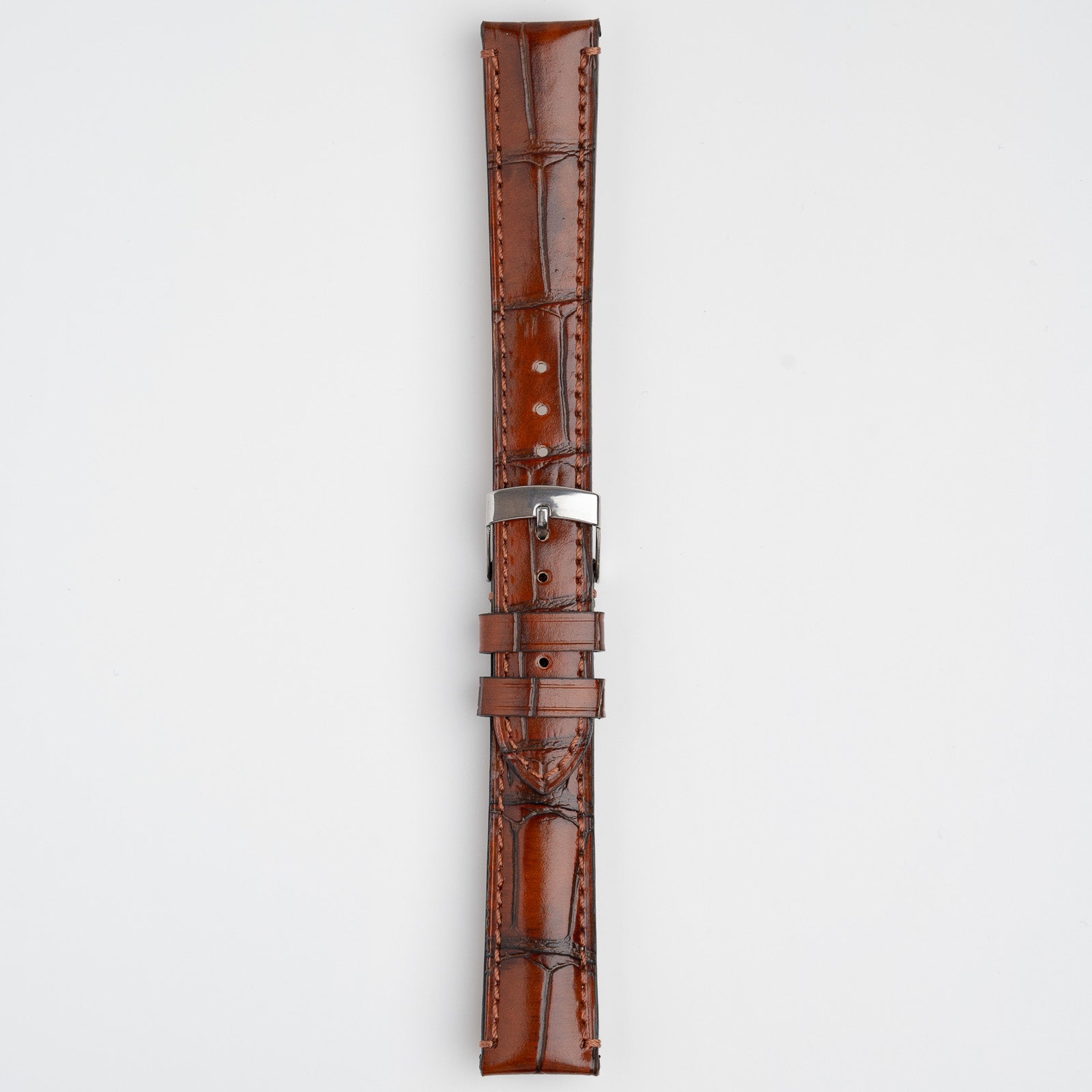 Handmade Alligator Grain Tan Watch Strap