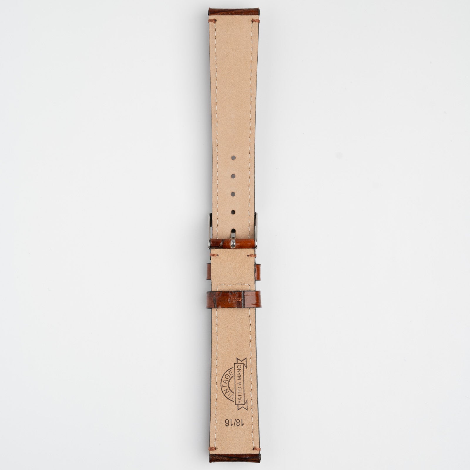 Handmade Alligator Grain Tan Watch Strap