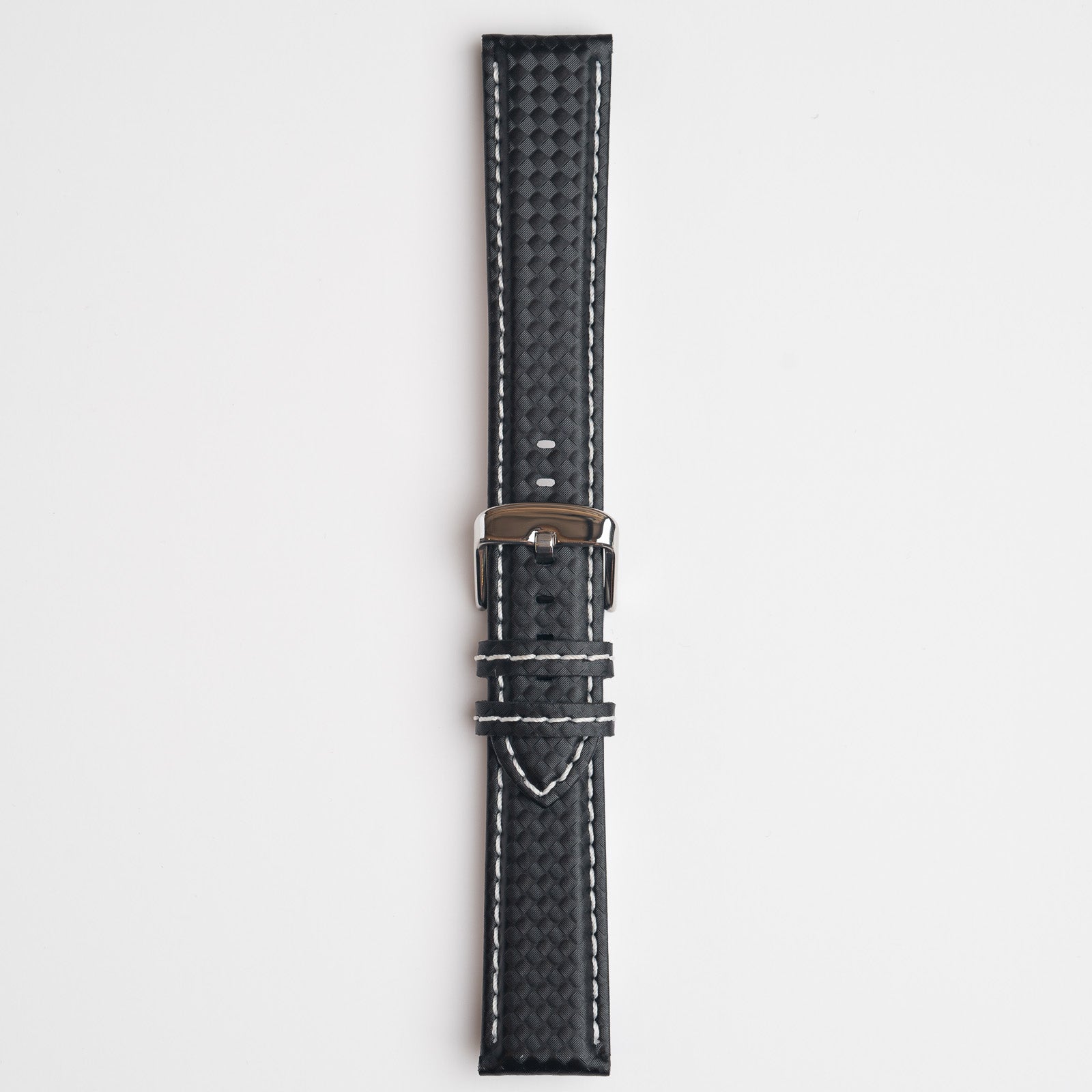 Anthracite Carbon White Watch Strap