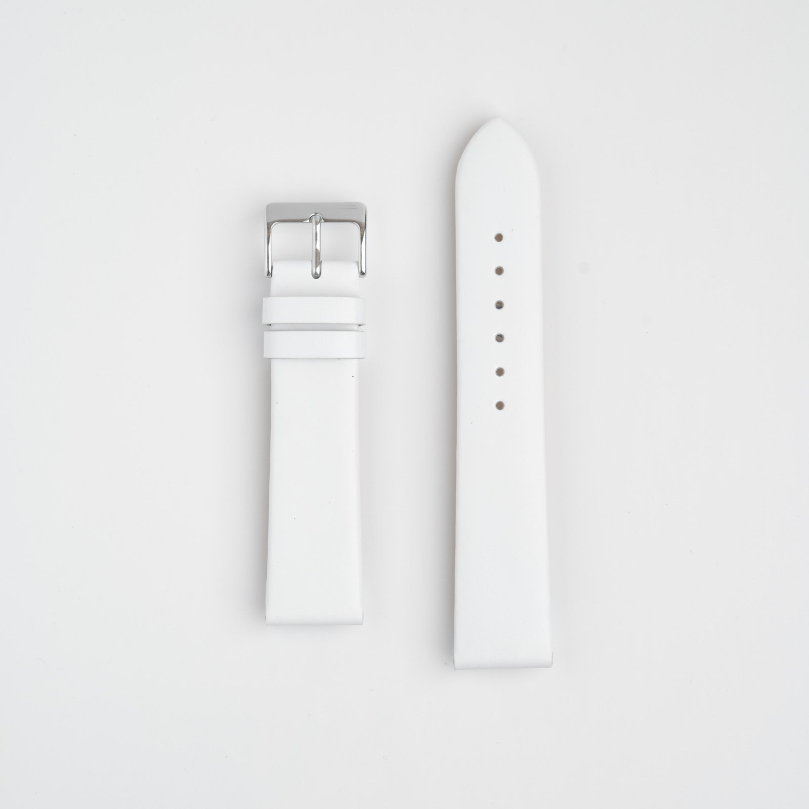 White Unstitched Smooth Genuine Leather Watch Strap 8mm, 10mm, 12mm, 14mm, 16mm, 18mm, 20mm, 22mm, 24mm, 26mm, 28mm