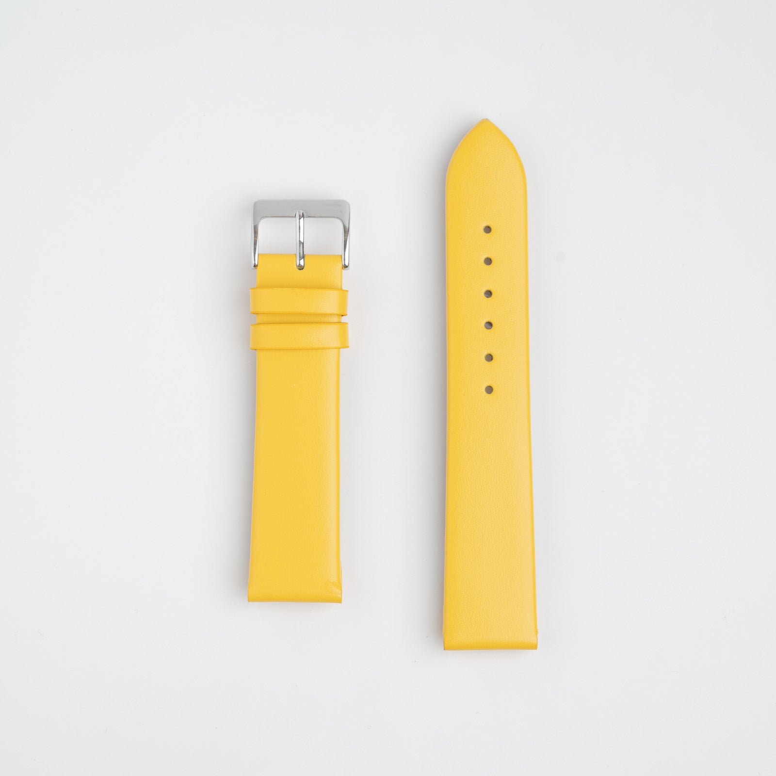 Yellow Unstitched Smooth Genuine Leather Watch Strap 12mm, 14mm, 16mm, 18mm, 20mm, 22mm, 24mm, 26mm, 28mm, 30mm