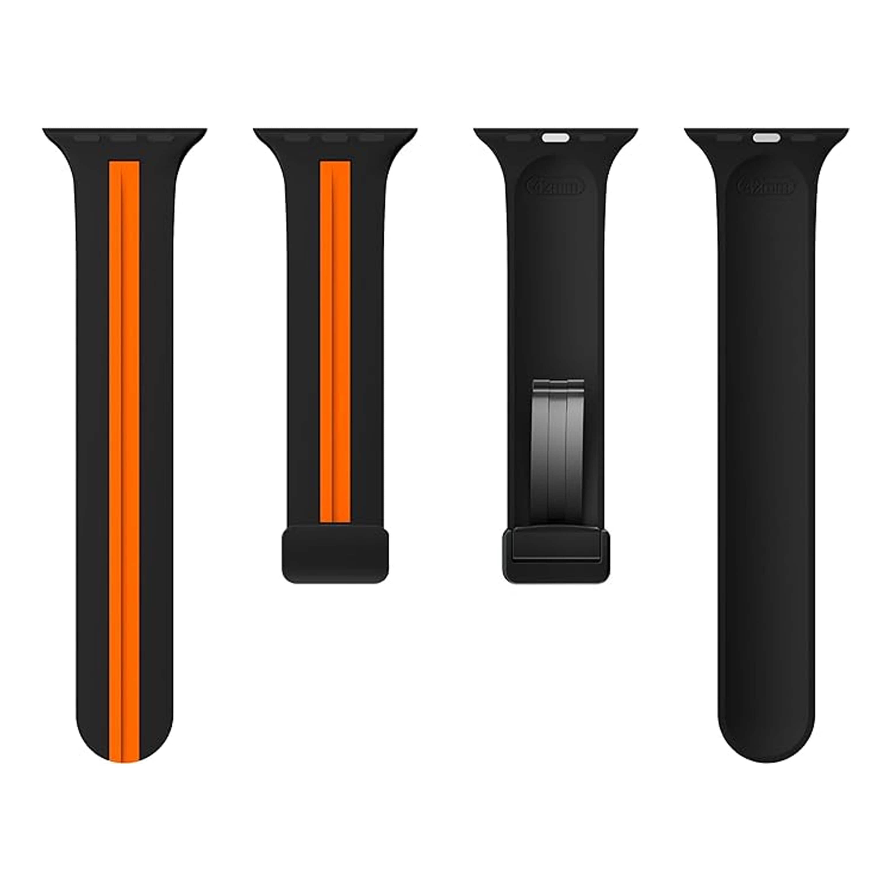 Kingston Sport Black & Orange Watch Strap For Apple