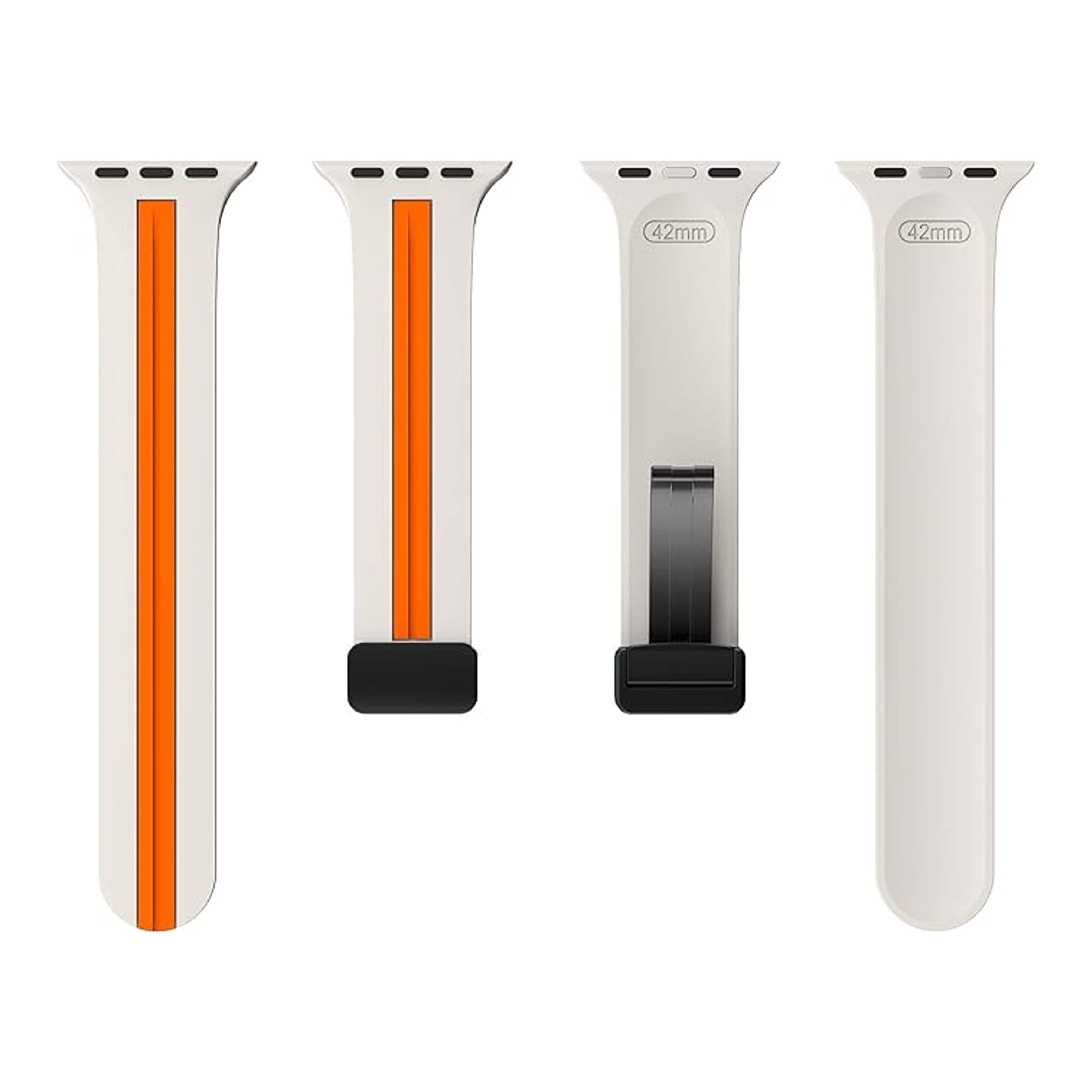 Kingston Sport Cream & Orange Watch Strap For Apple