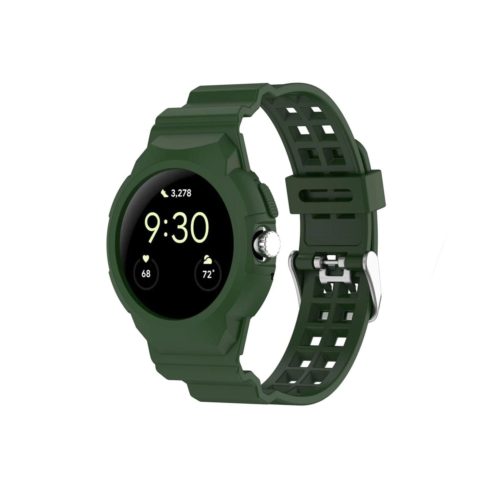 Google Pixel Style Case Green Watch Strap