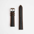 Anthracite Carbon Orange Watch Strap, both pieces laid flat