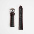 Anthracite Carbon Red Watch Strap, both pieces laid flat