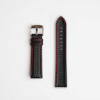 Anthracite Carbon Red Watch Strap, both pieces laid flat