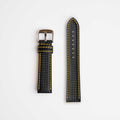 Anthracite Carbon Yellow Watch Strap, both pieces laid flat