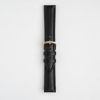 Windsor Sensitive Anti Allergy Black Watch Strap, buckled up, front view