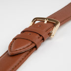 Windsor Sensitive Anti Allergy Brown Watch Strap, close-up of the buckle and keepers