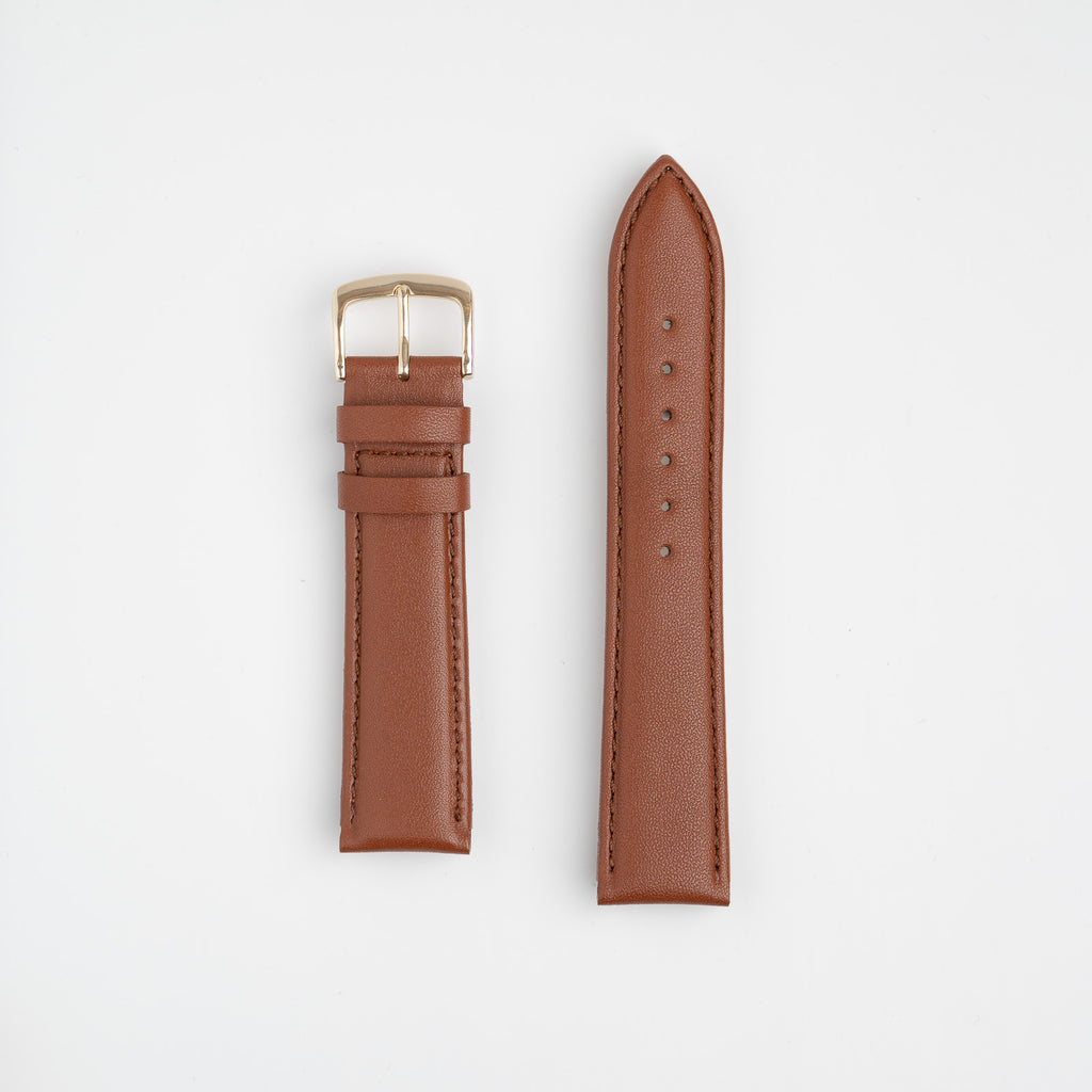 Windsor Sensitive Anti Allergy Brown Watch Strap, both pieces laid flat