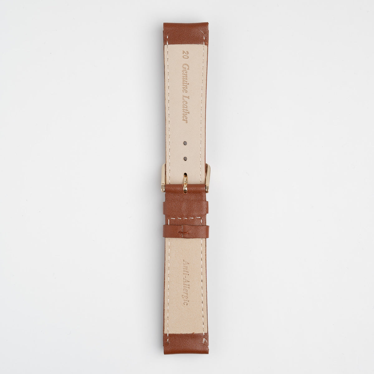 Windsor Sensitive Anti Allergy Brown Watch Strap, underside showing the lining
