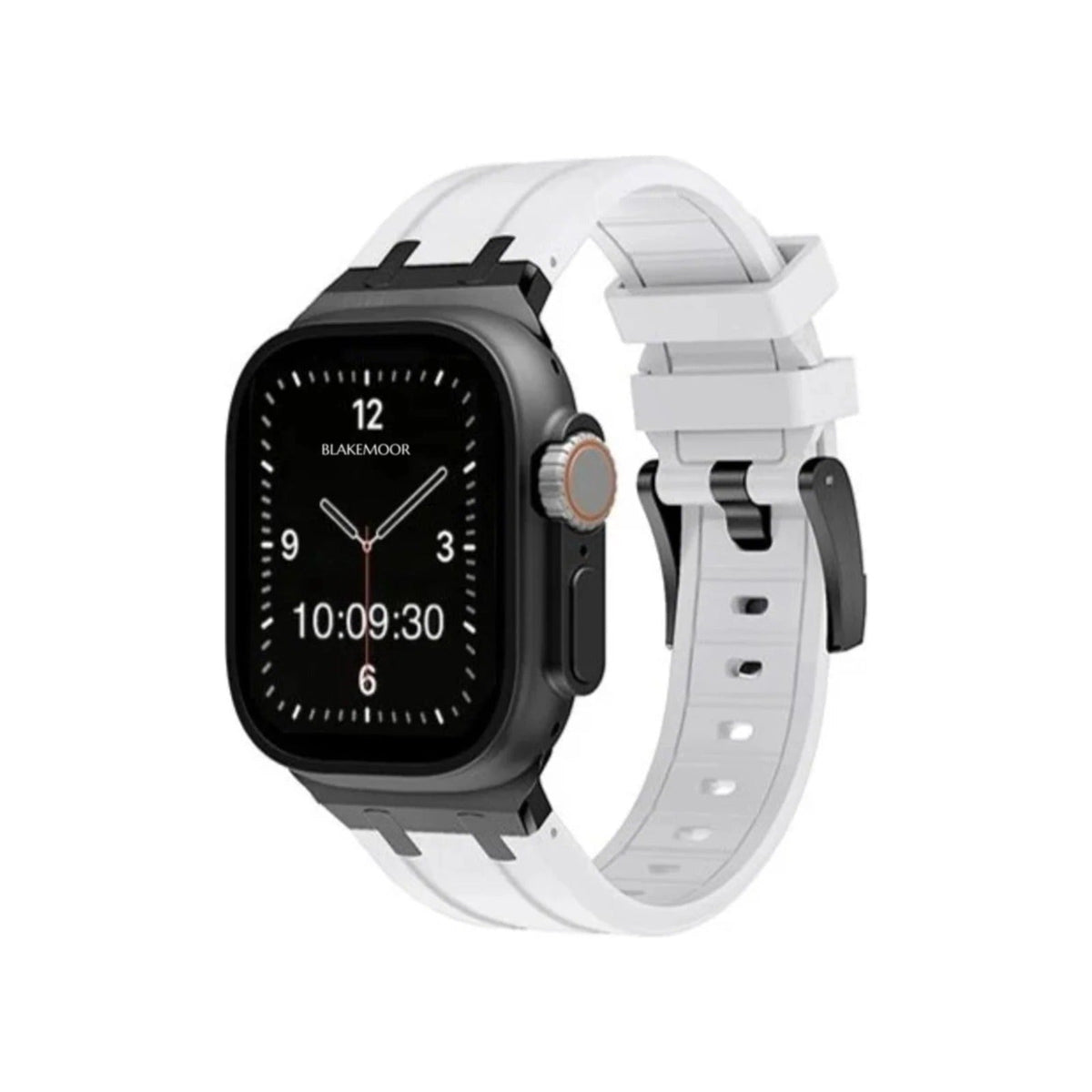 AP White Watch Strap for Apple with black buckle