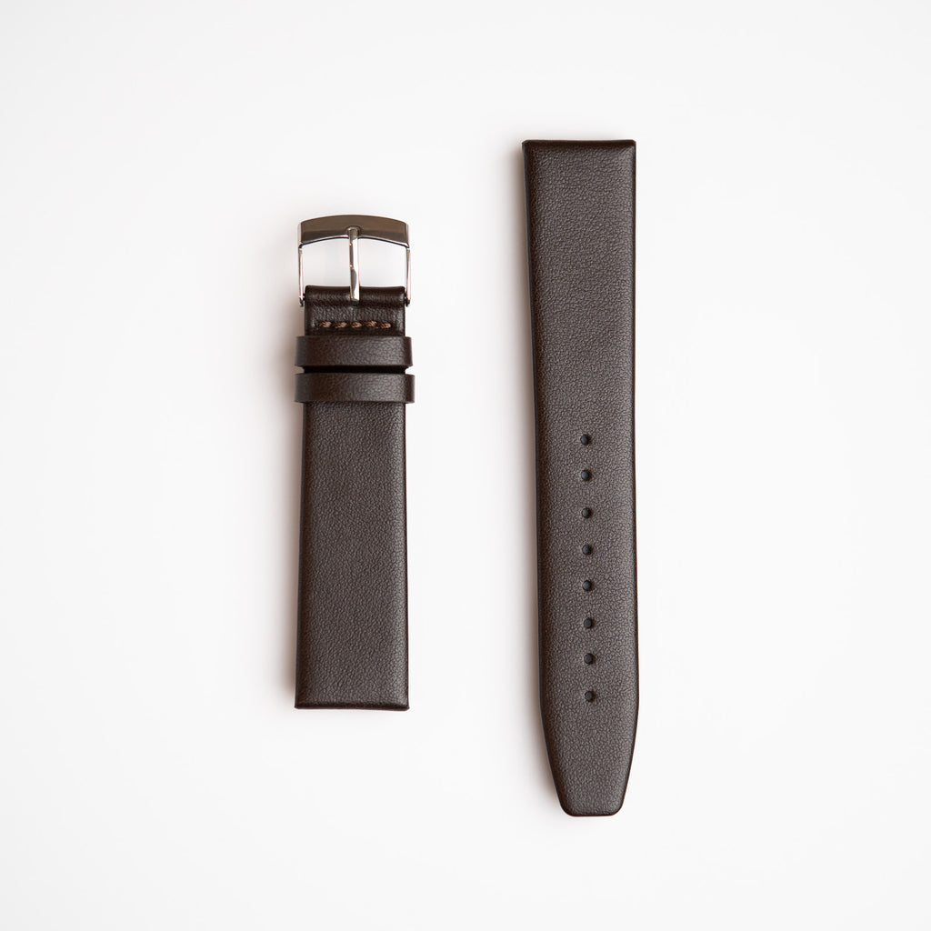 Apple Fibre Brown Watch Strap, both pieces laid flat