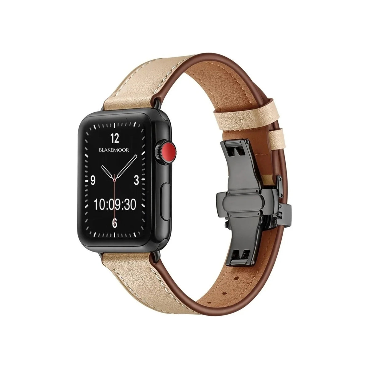 Aurum Beige Watch Strap for Apple with black clasp