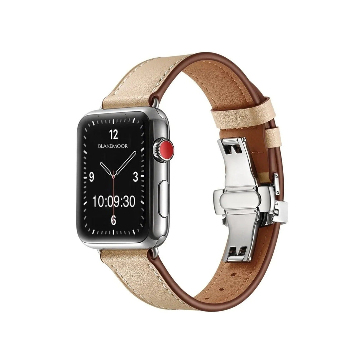 Aurum Beige Watch Strap for Apple with silver clasp