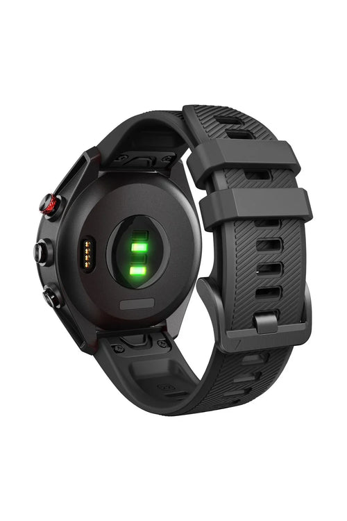Black silicone strap on a Garmin Approach S62