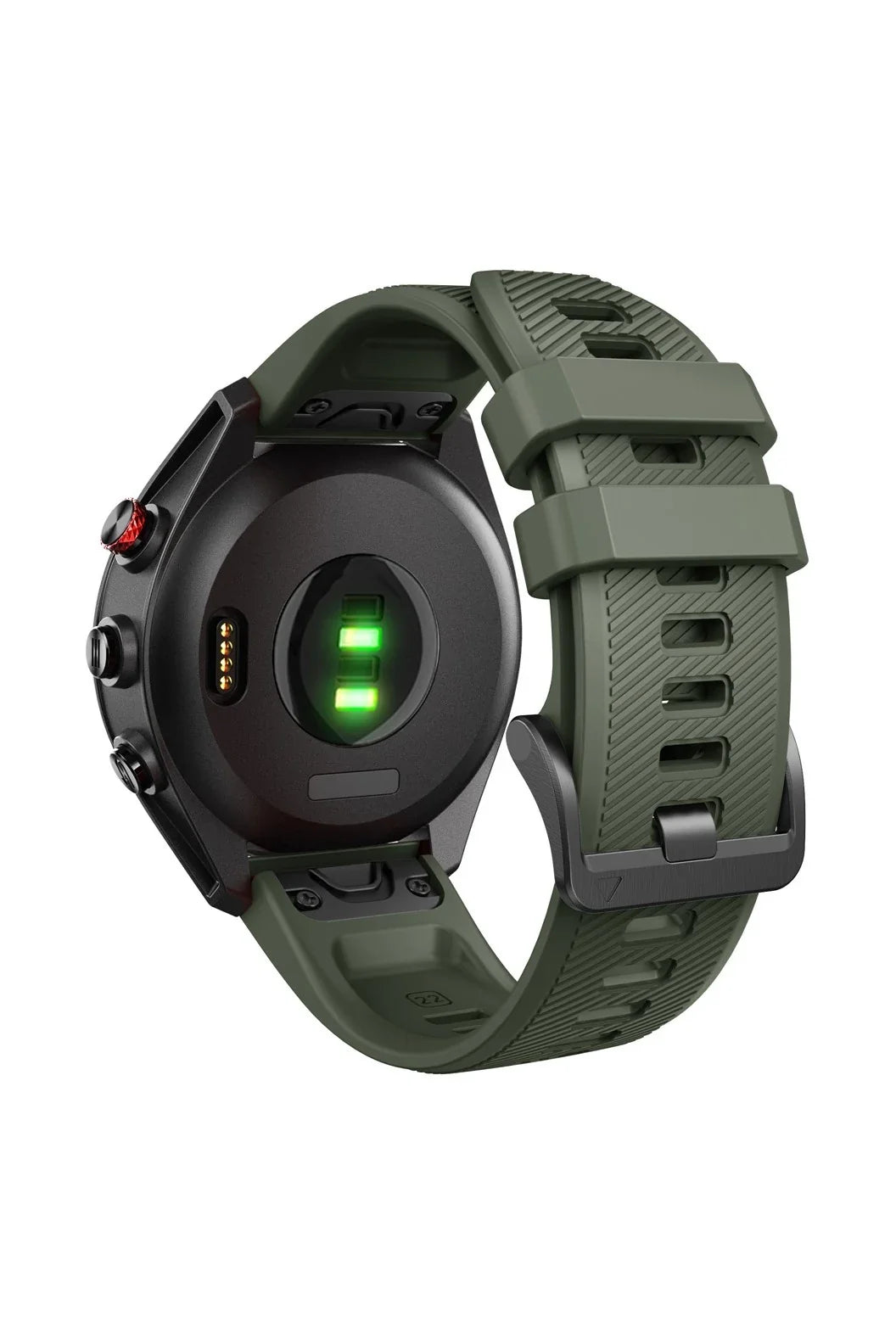 Olive Green silicone strap on a Garmin Approach S62
