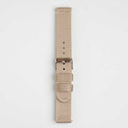 Nylon Quick Release Beige Watch Strap, buckled up, front view