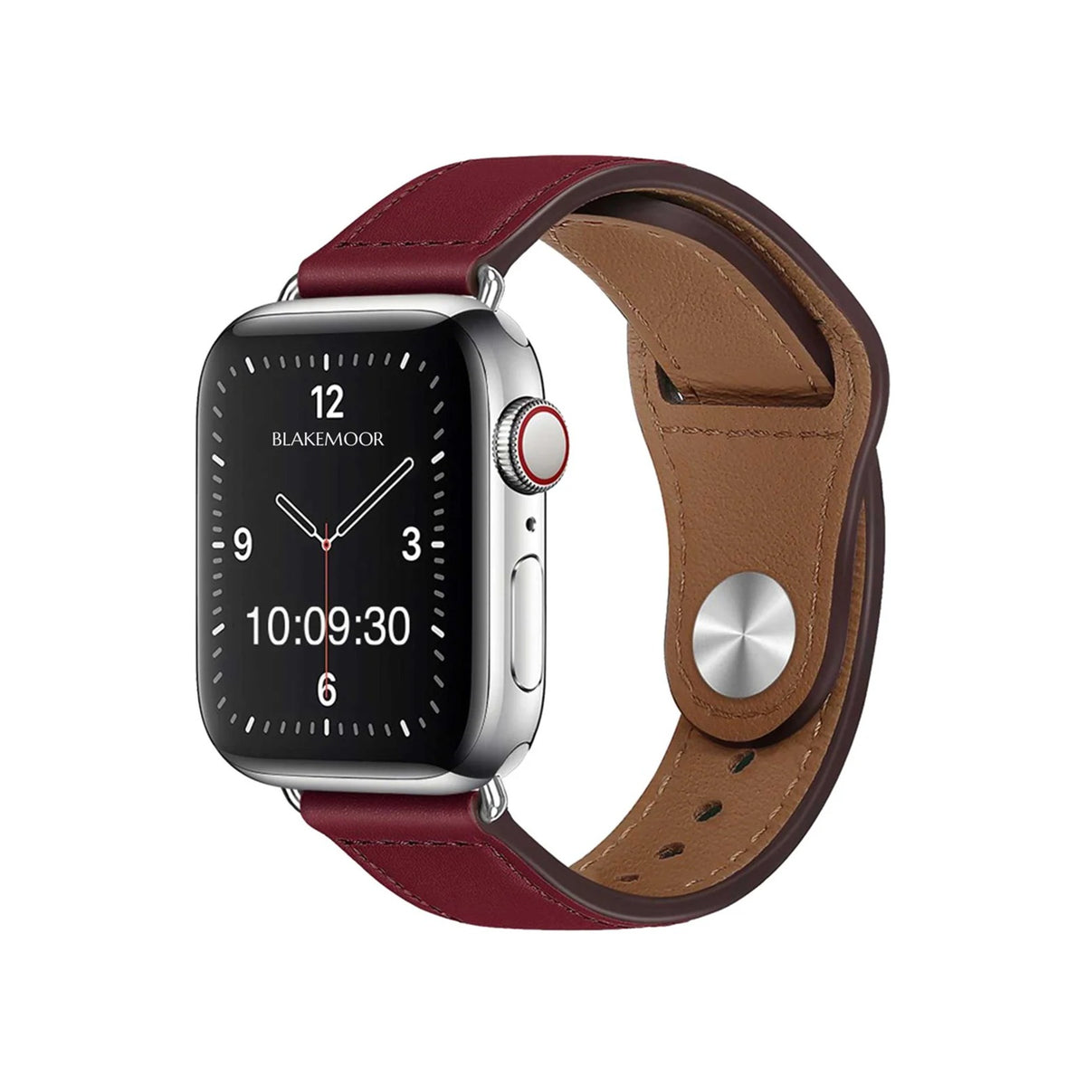 Harpsden Dark Red Watch Strap For Apple