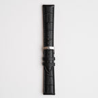 Black Mayfair Super Quick Release watch strap, buckled, front view