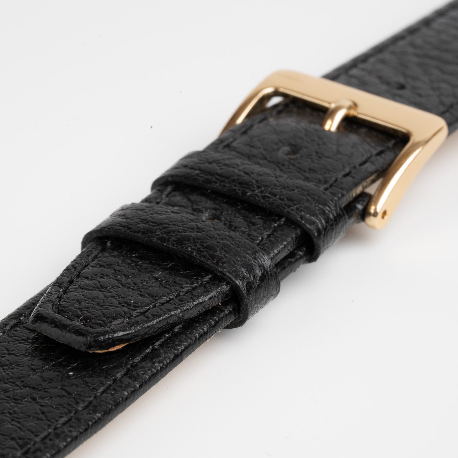 Buffalo Stitched Black Watch Strap