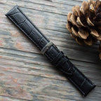 Black Mayfair Super Quick Release watch strap, product shot