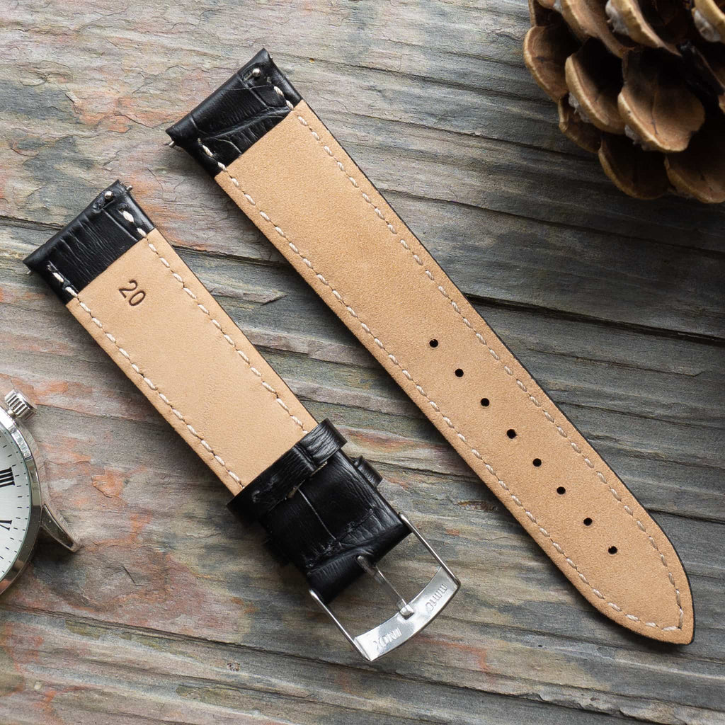Black Mayfair Super Quick Release watch strap, product shot, third view
