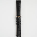 Alligator Curved Black Watch Strap