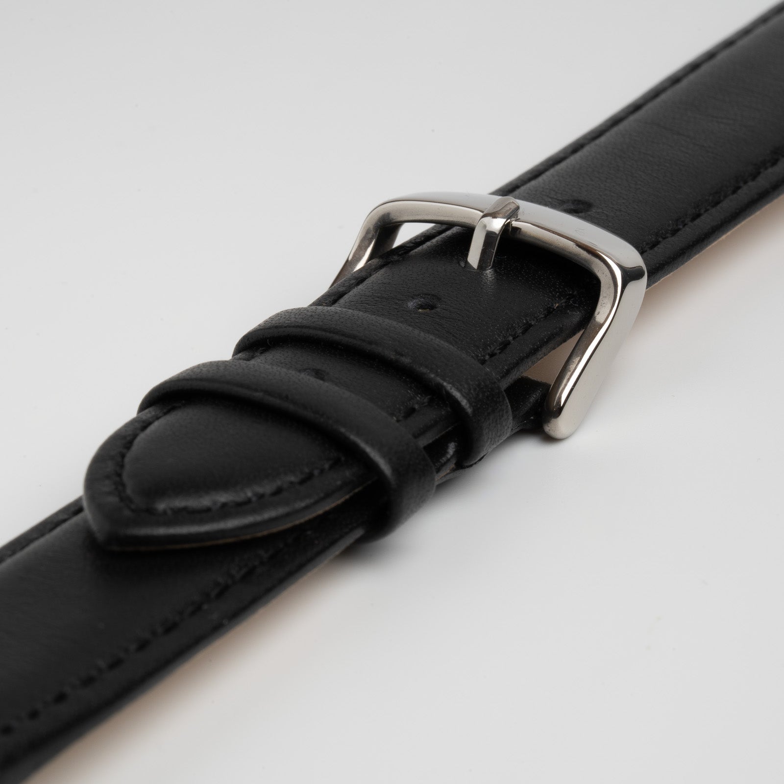 Smooth Curved Black Watch Strap