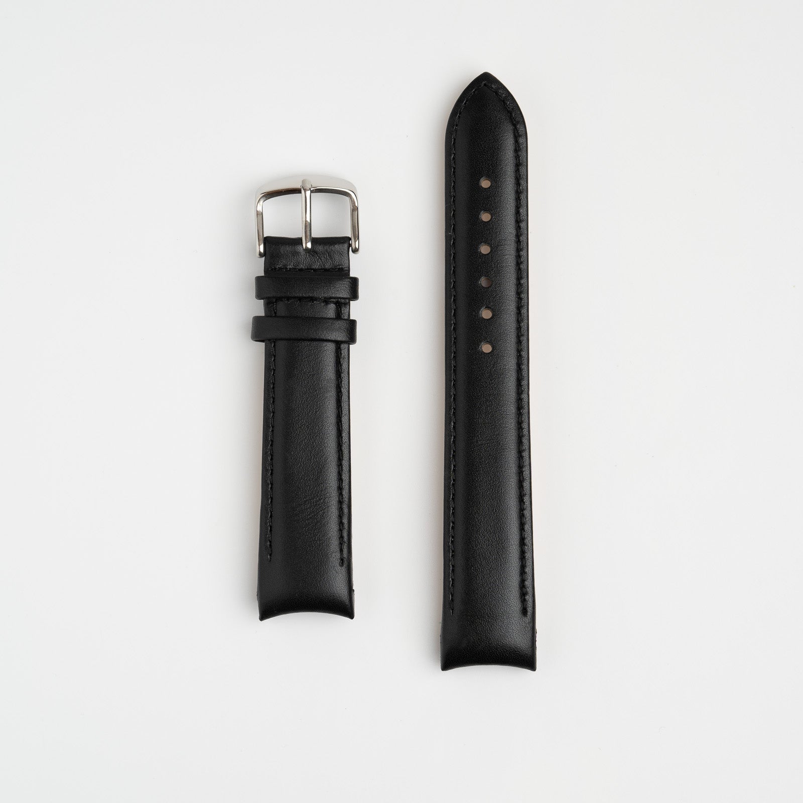 Smooth Curved Black Watch Strap