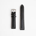 Windsor Bold Black Watch Strap, both pieces laid flat