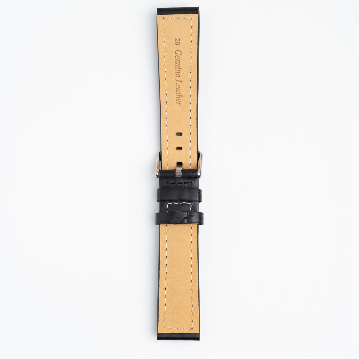 Windsor Bold Black Watch Strap, underside showing the lining
