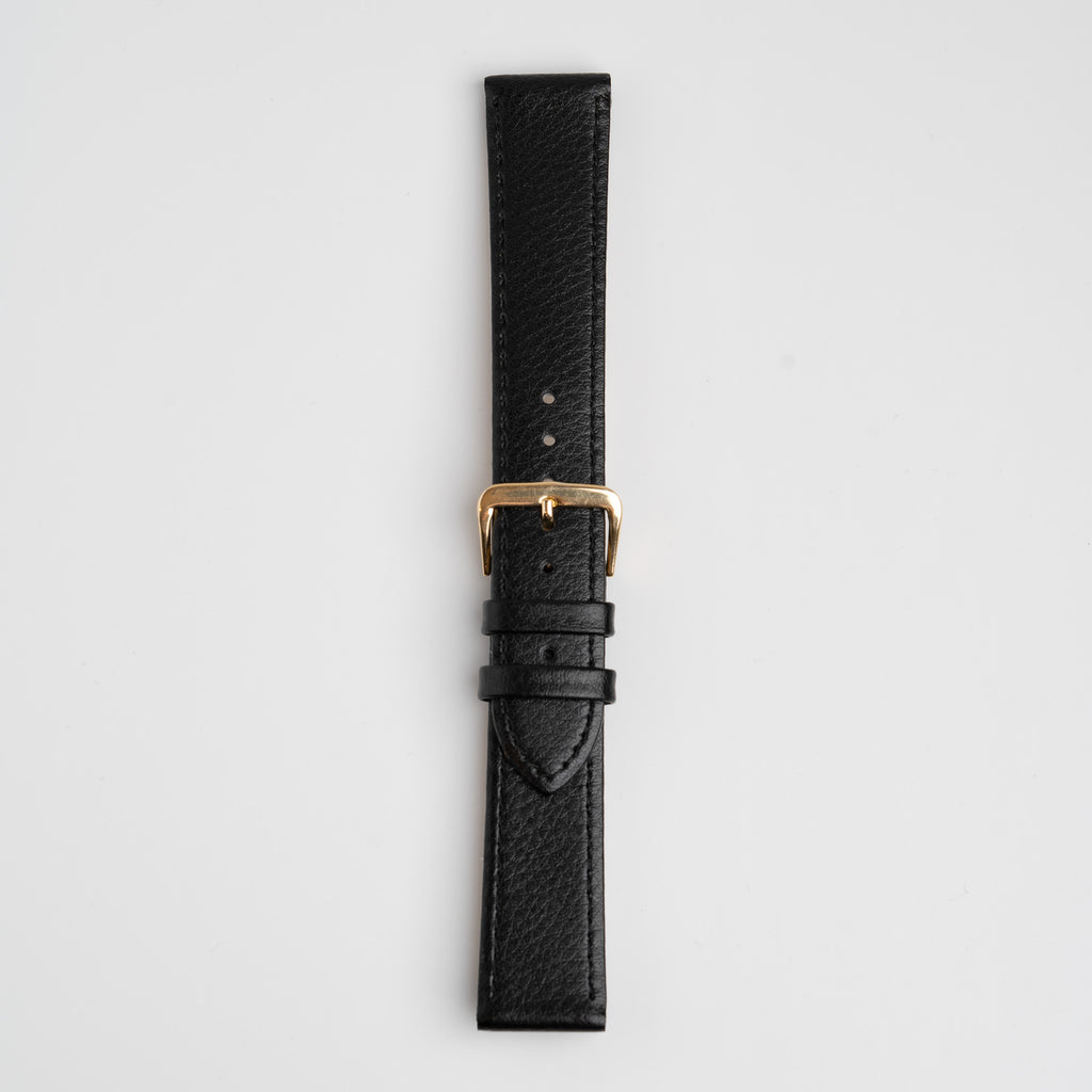 Buffalo Value XL Black Watch Strap, buckled up, front view