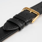 Economy XL Black Watch Strap, close-up of the buckle and keepers