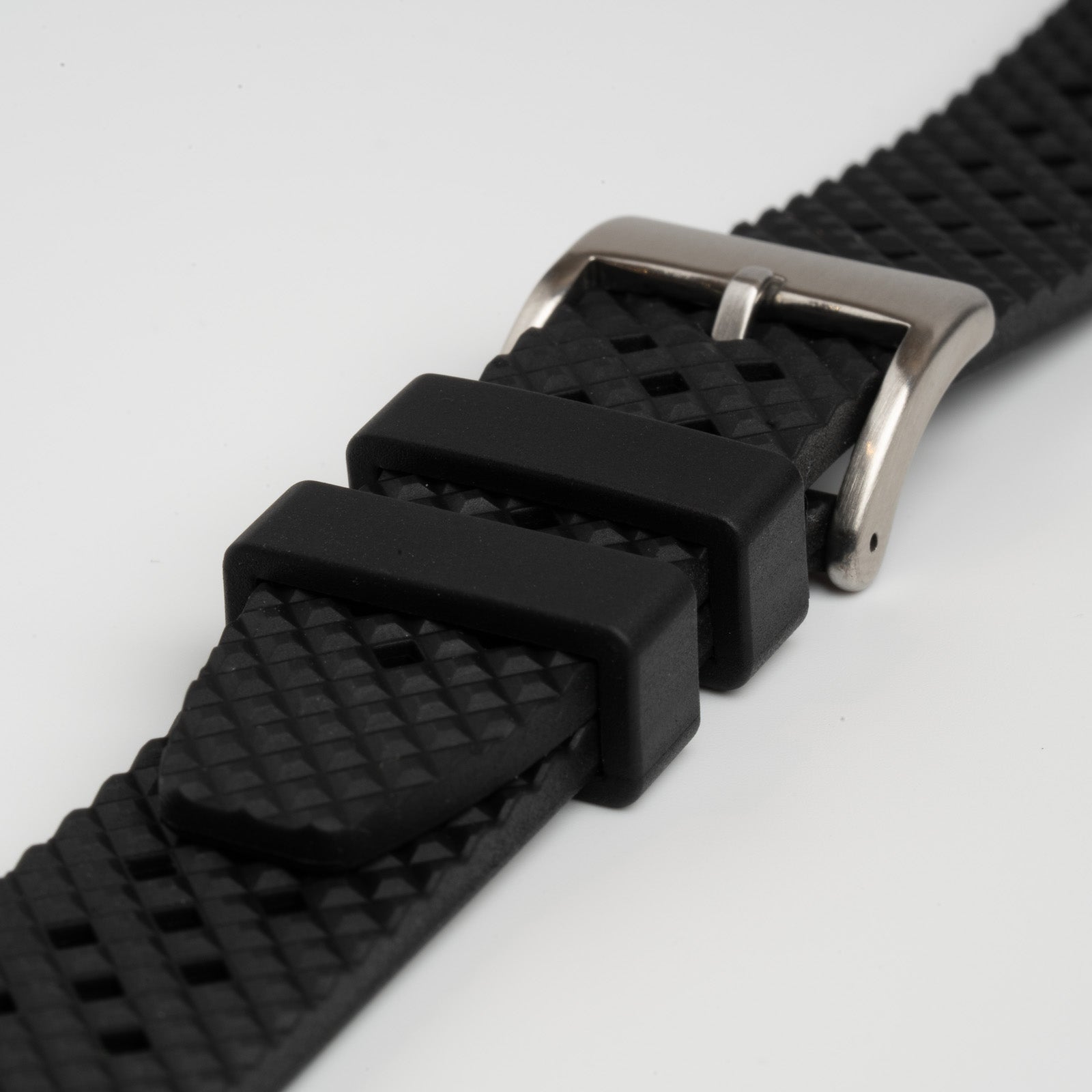 Hex FKM Quick Release Rubber Black Watch Strap