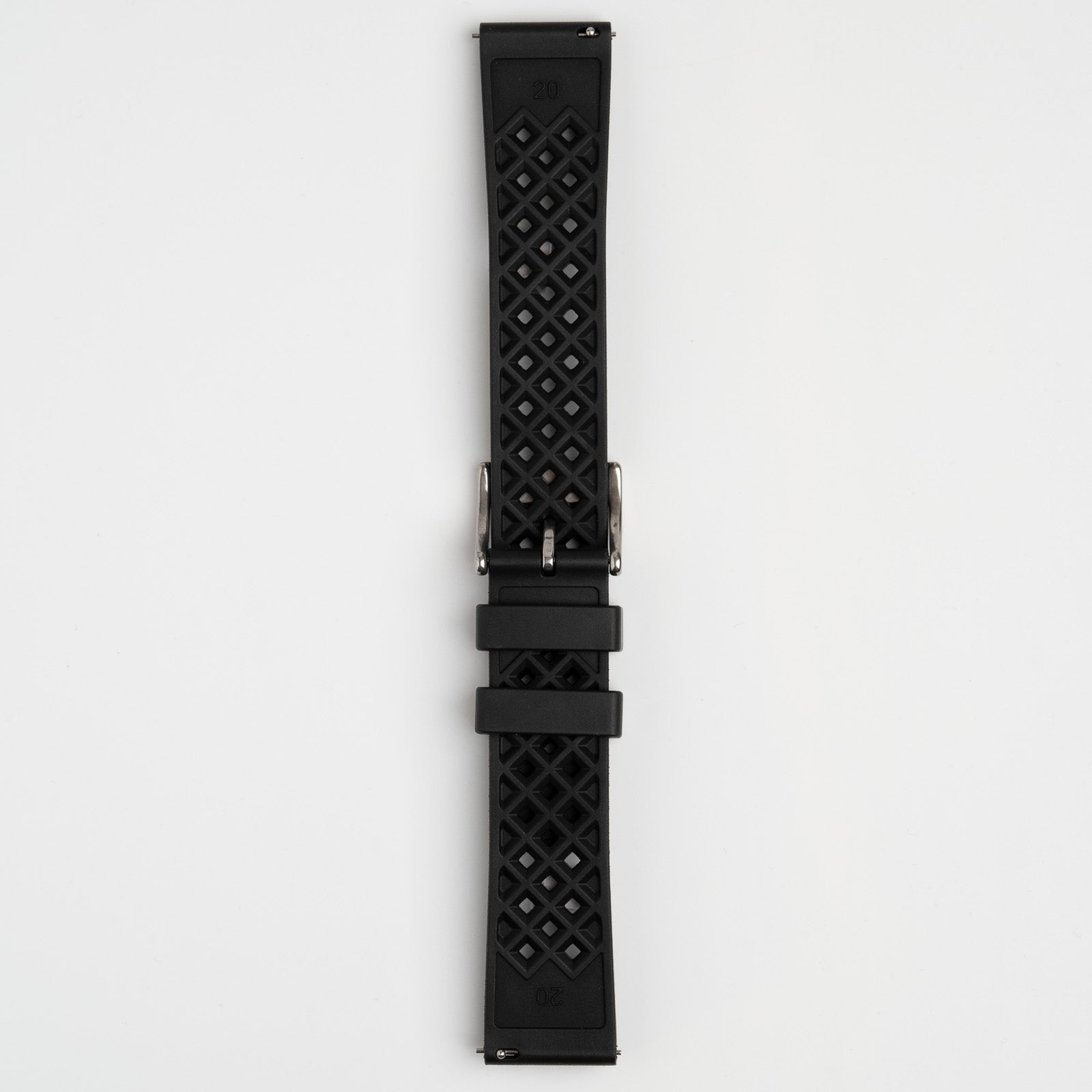 Hex FKM Quick Release Rubber Black Watch Strap