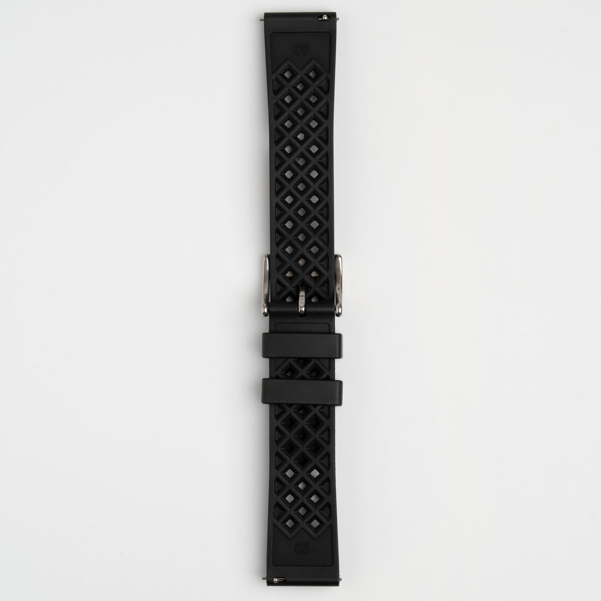 Hex FKM Quick Release Rubber Black Watch Strap
