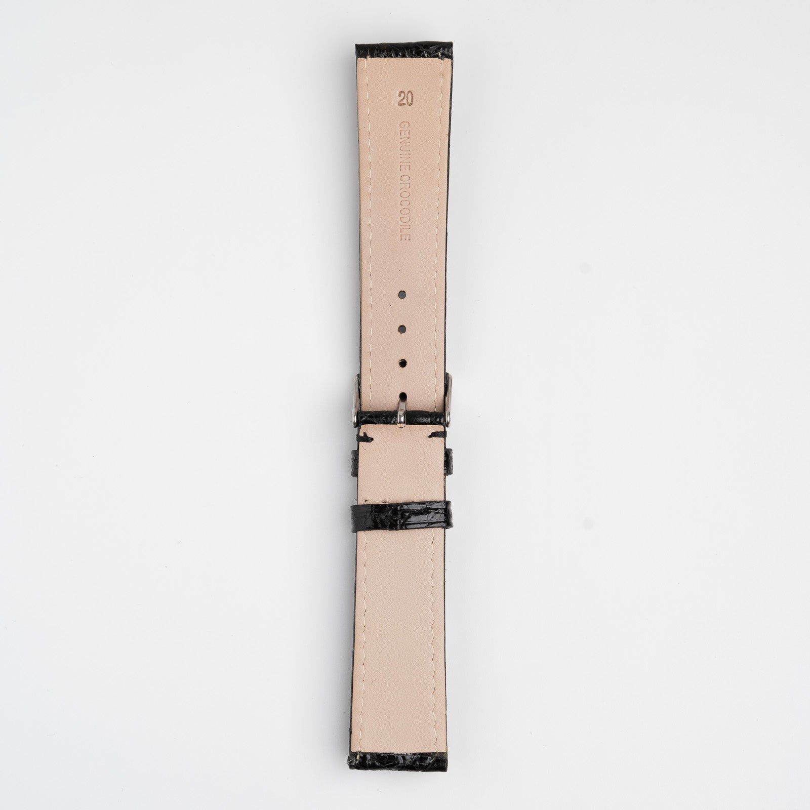 Autentico Crocodile Black Watch Strap