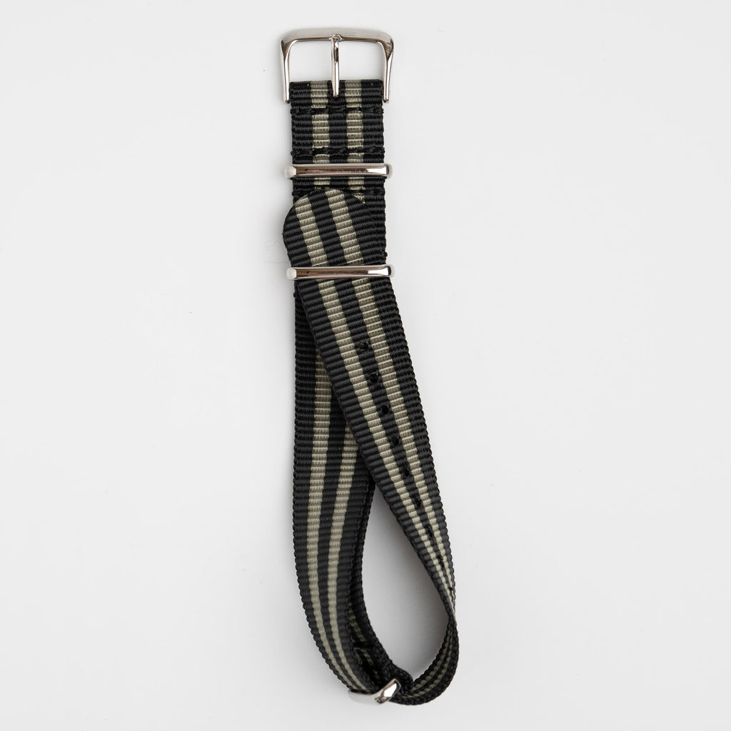 Weaverham Nylon Black & Grey Watch Strap