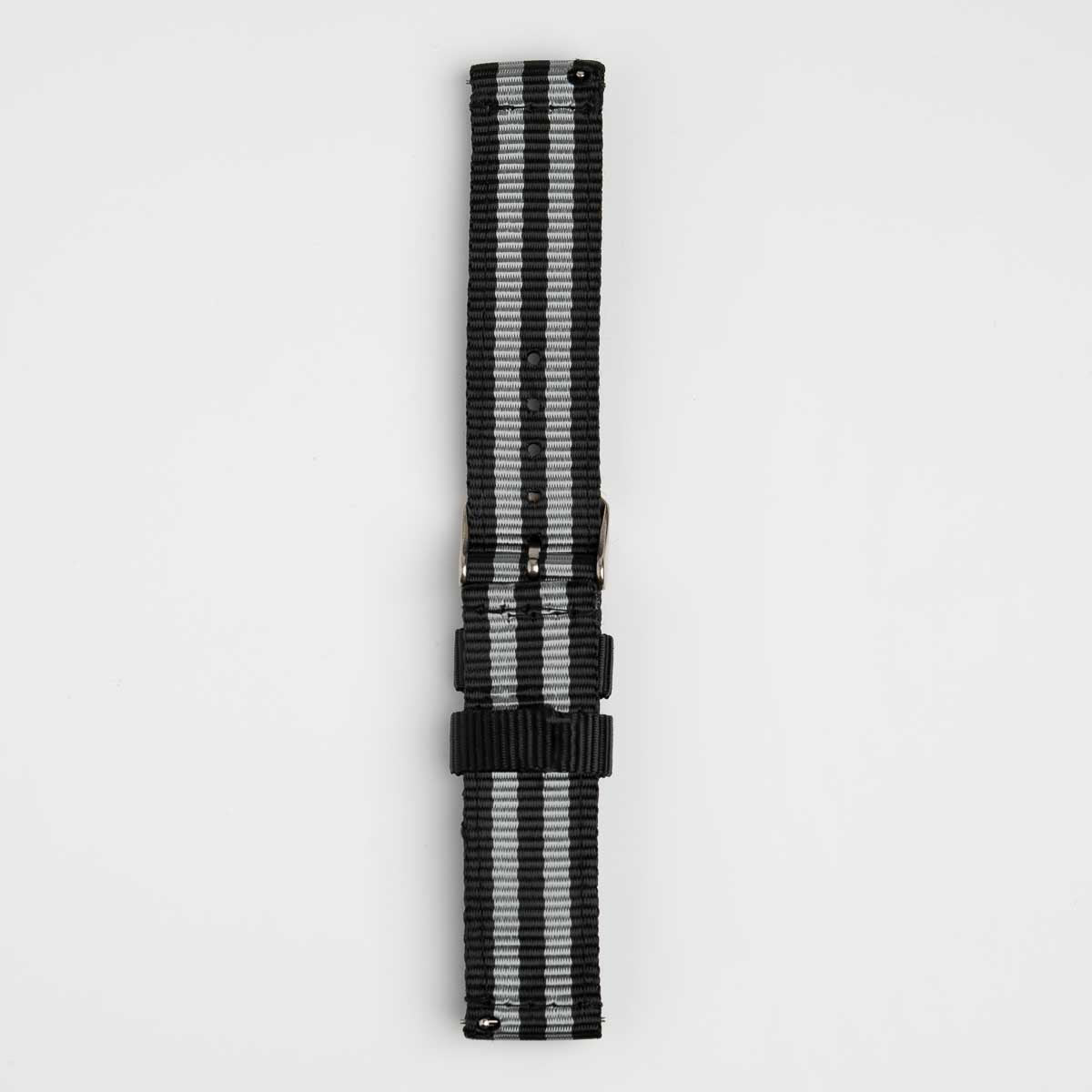 Nylon Quick Release Black & Grey Watch Strap